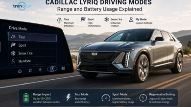 do the driving modes in cadillac lyriq offer different ranges or battery usages?